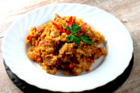 Ризотто с курицей и овощами