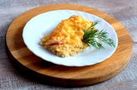 Филе рыбы под крабовой шубкой(минтай)