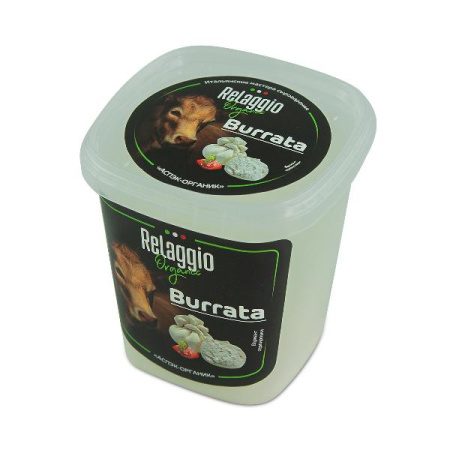 Сыр "Буратта" со сливками и сыром "Страчателла" ТМ "Relaggio"